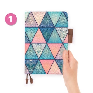 journal diary personalised refillable notebook diary A5 leather cover Aztec Tribal