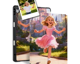 Custom iPad Case with Pencil Holder - Personalized Elegant Royal Heir Portrait from Your Photo - Fits All Models: Pro, Air, 10th Gen, Mini