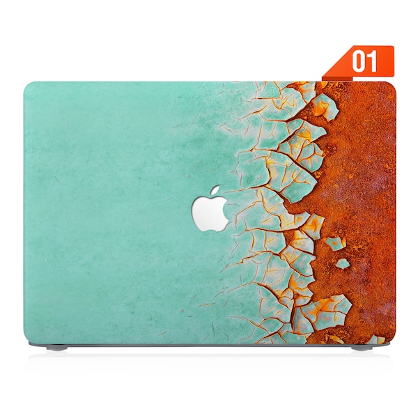 macbook pro case rubberized front and bottom hard cover for apple pro 14 macbook air 13 15 M2 pro 13 14 15 16 M1 M2 M3 rusted metal