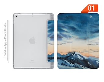 iPad See Through Smart Case Leder stand Cover mit Stifthalter für iPad Pro 12.9 11 9.7 Air 10.9 10.5 10.2 mini 4 5