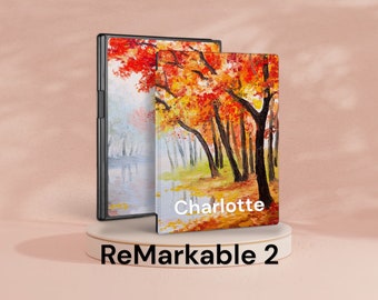 ReMarkable 2 Papiertablett mit eingebautem Stifthalter für Marker Plus personalisiertes 10.3"Folio Smart Cover Herbstbaum
