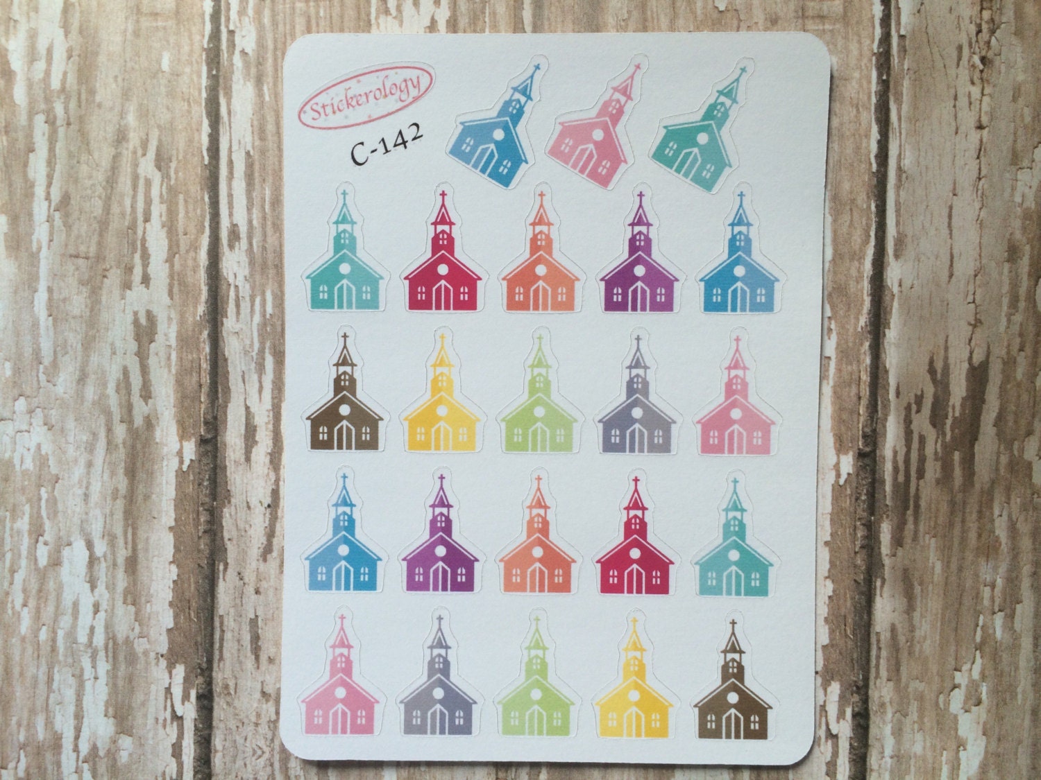 Church Stickers, Planner Stickers, C142. from Stickerology on Etsy Studio