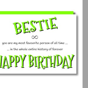 happy birthday, bestie, DIGITAL DOWNLOAD, instant printable