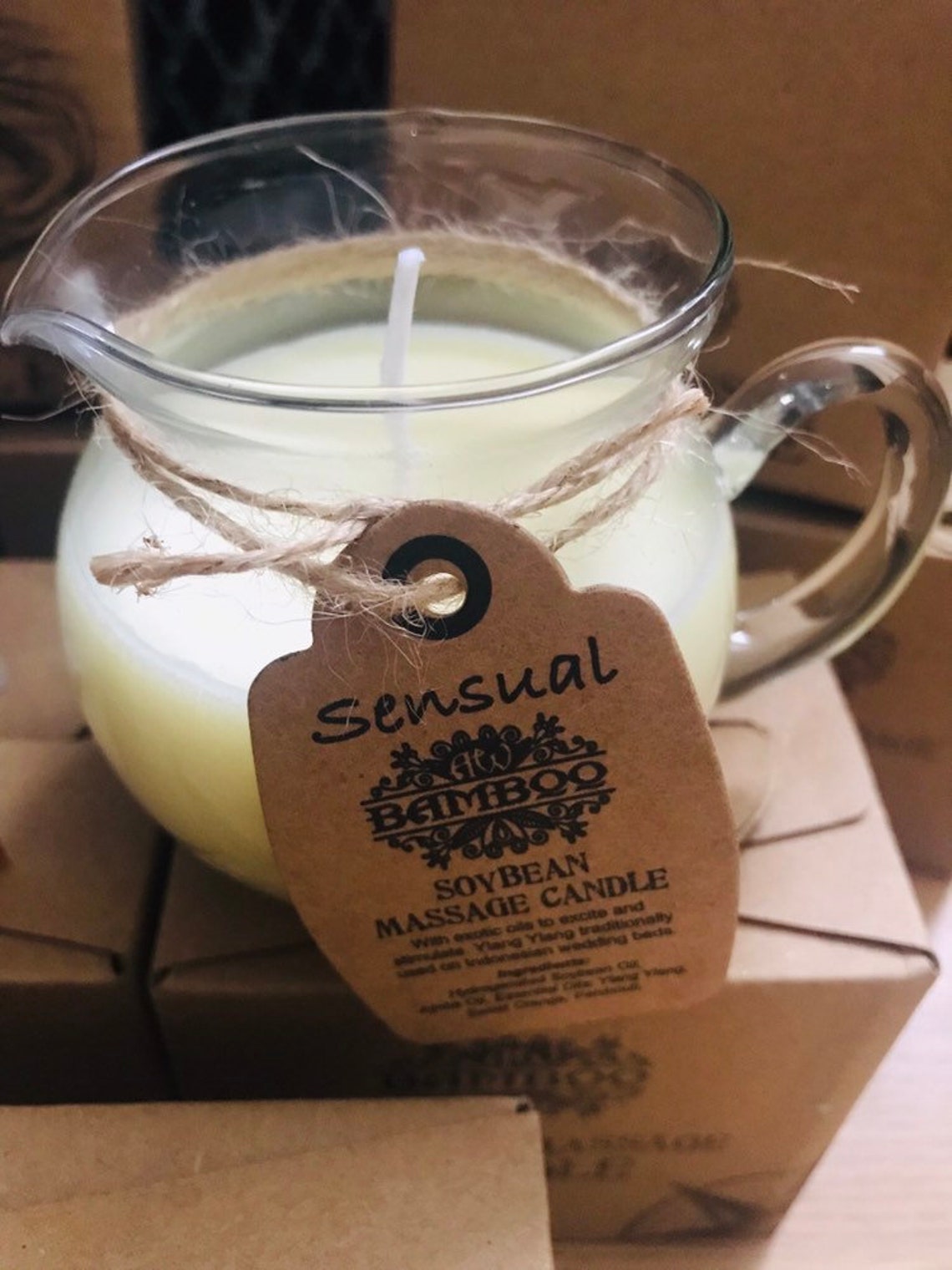 Soybean Massage Candles Essential Oils Aromatherapy Balm Etsy