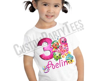 Shopkins Personalized Custom Shirt Party Favor Shopkins Personalized Custom Shirt Party Favor