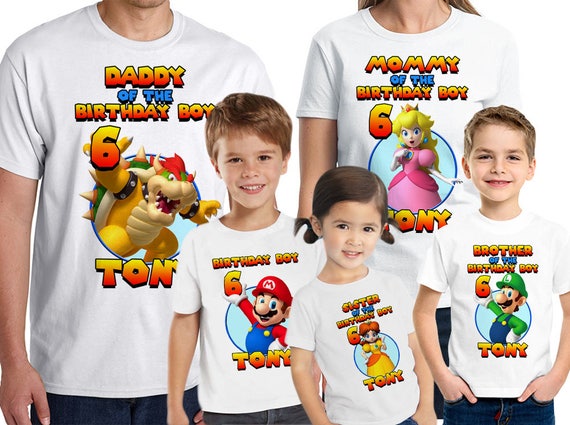 camisas de mario bros para cumpleaños