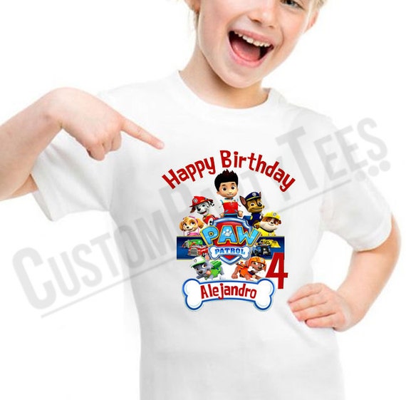 NEW PERSONALIZED CUSTOM PAW PATROL BIRTHDAY SHIRT ADD NAME