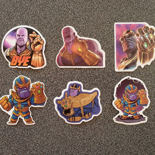 Thanos Supervillain Sticker Decal - You Choose! - Marvel Comics - The Mad Titan - Avengers - Laptop, Helmet, Skateboard sticker