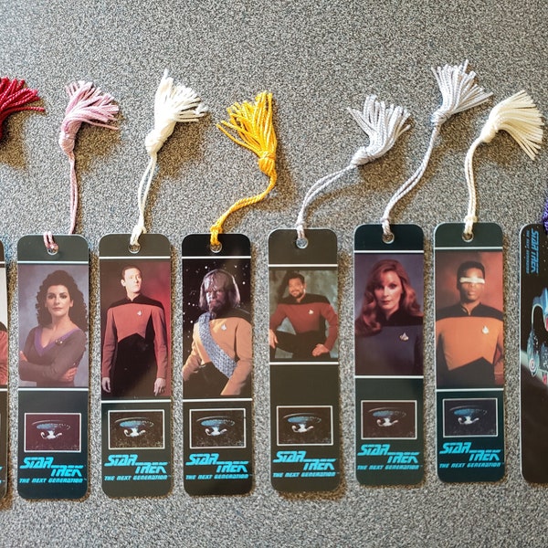 Vintage 1990s Star Trek The Next Generation TNG Bookmarks with Tassels - Your Choice!