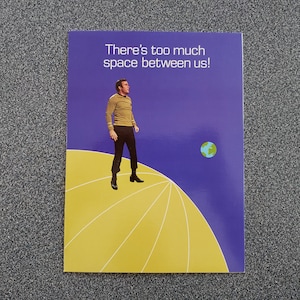 Vintage 1976 Star Trek TOS Captain Kirk Humor Miss You, Thinking of You, Freundschaftskarte - Groß 8 "x 6" - NOS Zufallshaus