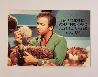 Vintage 1992 Hallmark Star Trek TOS Captain Kirk - Humor Cheer Up/Thinking of You Card - NOS