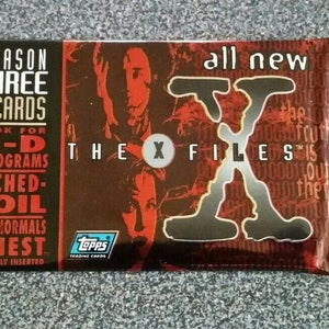 Vintage 1996 Topps X Files Temporada 3 Trading Sealed Card Pack - 9 Cartas en cada paquete
