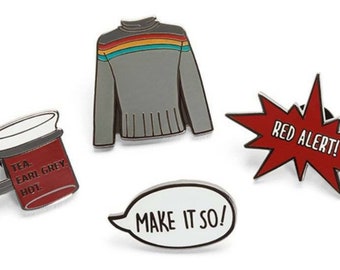 Star Trek TNG Enamel Pins - Your Choice! - Officially Licensed Paramount Pictures - Jean-Luc Picard - Wesley Crusher