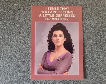 Vintage 1992 Hallmark Star Trek TNG Deanna Troi - Humor Cheer Up/Thinking of You Card - NOS