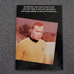 Vintage 1985 Star Trek TOS Captain Kirk - Cartão humorístico do Dia dos Namorados - NOS California Dreamers