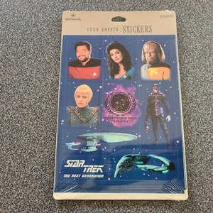 Vintage 1992 Hallmark Paramount Pictures Star Trek Next Generation Stickers TNG - 4 vellen