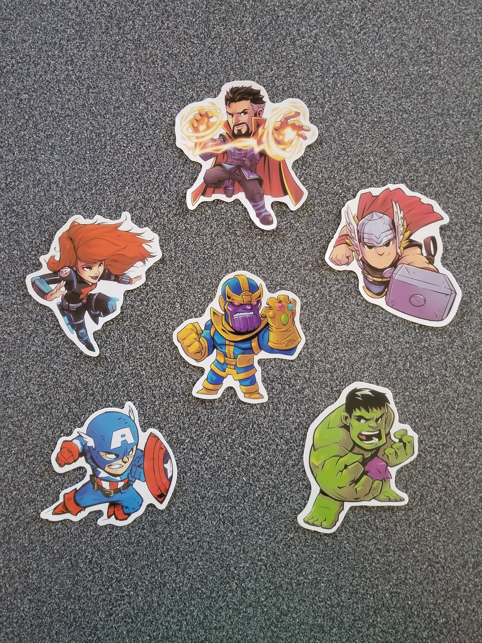 6 Pcs Marvel Comics Avengers Vinyl Stickers Includes Captain Etsy