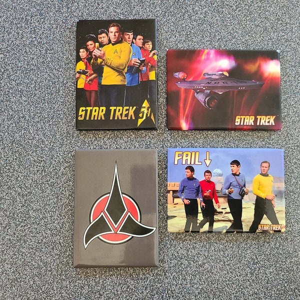 Star Trek TOS Magnet - Your Choice! - Captain Kirk, Spock, McCoy, Uhura, Scotty, Sulu, Chekov and USS Enterprise