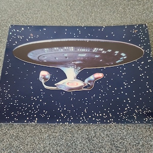 Vintage 1992 Hallmark Star Trek TNG USS Enterprise - Hola/Te extraño/Solo porque/Cumpleaños - Tarjeta en blanco - NOS