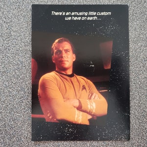 Vintage 1985 Star Trek TOS Capitán Kirk - Tarjeta de San Valentín Humor - NOS California Dreamers