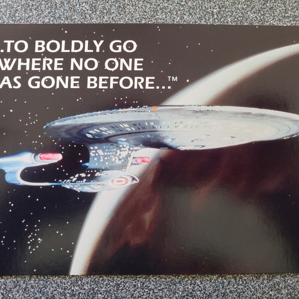 Vintage 1992 Hallmark Star Trek TNG USS Enterprise - Hello/Miss You/Just Because Card - NOS