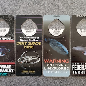 Vintage 1990s Star Trek Do Not Disturb Antioch Doorknob Hangers - DS9, TNG, Voyager, Generations - Your Choice - Rare HTF NOS!