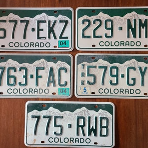 Choice of Vintage Colorado License Plate - Green on White - License Plate