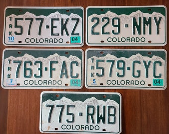 Choice of Vintage Colorado License Plate - Green on White - License Plate