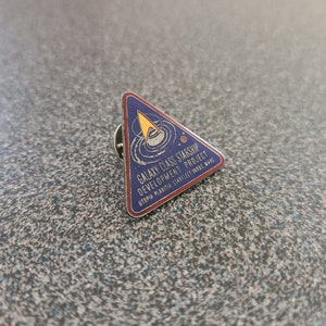 Vintage 1990 Star Trek Official Licensed Product &quot;Galaxy Class Starship Development Project&quot; - Enamel Tac Pin 1&quot; Tall x 1 1/8&quot; Wide