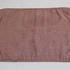 Vintage Handmade Placemats, Green Red and Beige Mini Check, Set of Six
