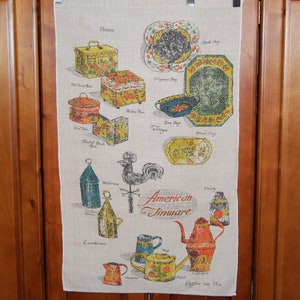 Vintage Tea Towel, American Tinware