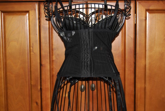 Vintage Black Corset, Size Small - image 3