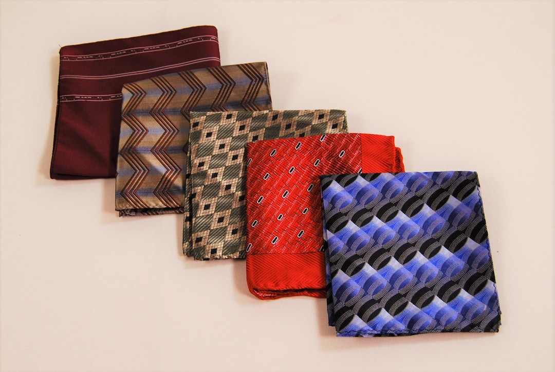 Vintage Mens Silk Pocket Squares C. 1970s Etsy