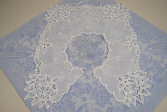 Vintage White Embroidered Battenburg Lace Collar - image 4