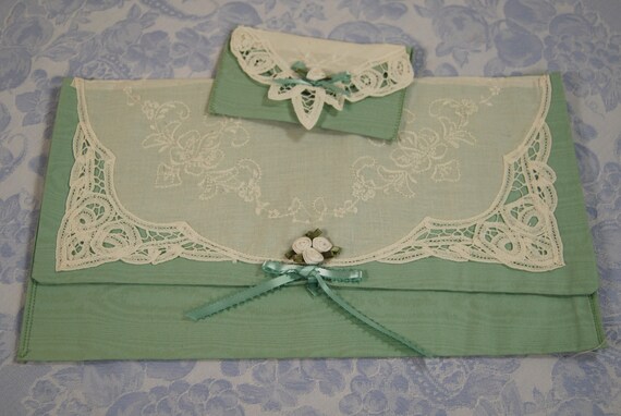 Vintage Handmade Lingerie and Tissue Cases, Match… - image 7