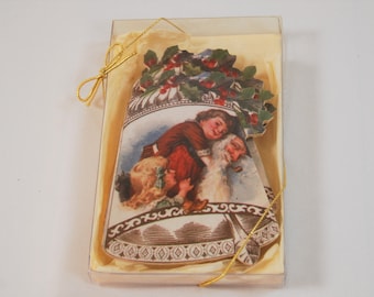 Vintage Christmas Coasters in Original Box, Set of Four