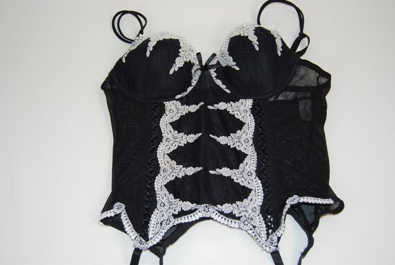 Vintage Black Corset, Size Small - image 4