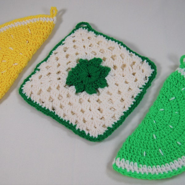 Vintage Crocheted Doily Hot Pads With Hanging Loops, Variety of Colors