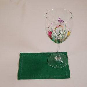 Vintage Green Cocktail Napkins, Set of Six