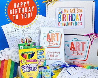 Birthday Art Kit for Kids, Travel Easel, Art Supplies Included