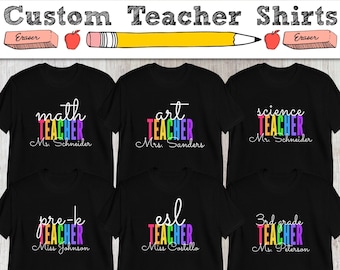 Personalized Teacher Team Shirts, Teacher Group Shirt, Personalized School Teacher Appreciation Gift, Back to School Teacher Custom T-Shirts