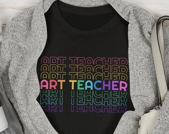 Regenbogen Kunstlehrer T-Shirt, Kunstlehrer T-Shirt, Kunstlehrer Kleidung, Künstler Tshirt, Kunstlehrer Geschenk, Kunstlehrer Tshirt, Plus Size