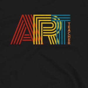 Konstlärare T-shirt, Vintage Vibe Retro T-shirt, Konstlärare T-shirt, Unisex konstskjortor, Undervisa Konst T-shirt, Gåva till Konstlärare, Konstlärare Gåvor bild 6