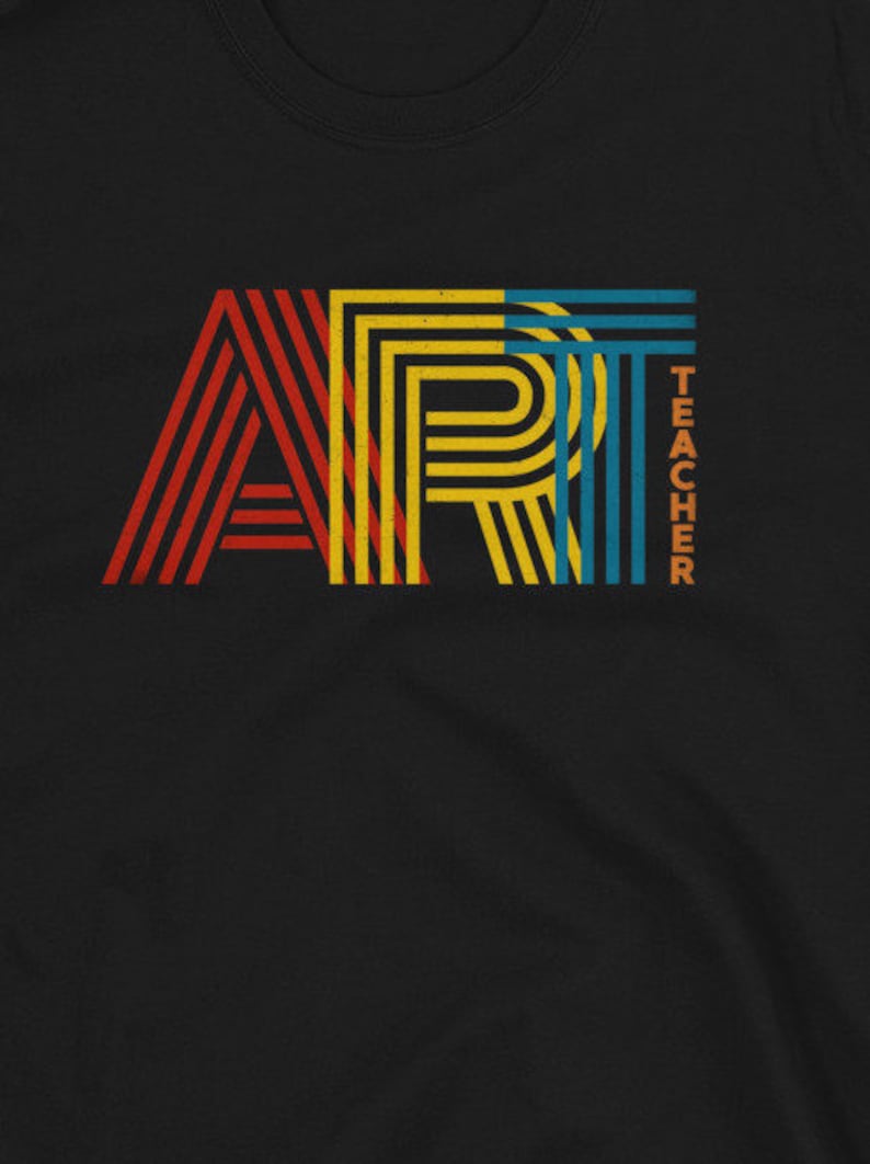 Konstlärare T-shirt, Vintage Vibe Retro T-shirt, Konstlärare T-shirt, Unisex konstskjortor, Undervisa Konst T-shirt, Gåva till Konstlärare, Konstlärare Gåvor bild 6