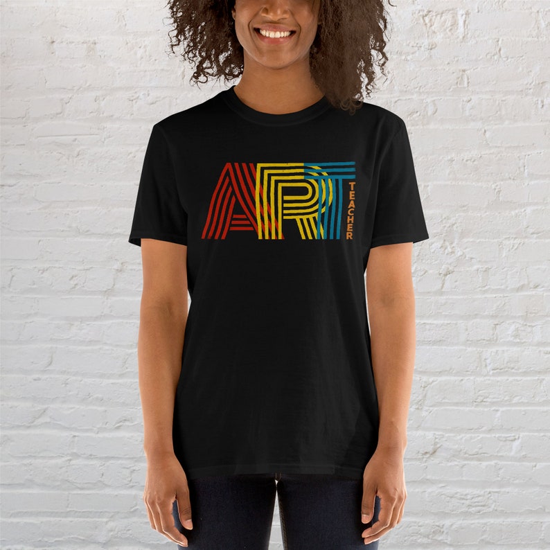 Konstlärare T-shirt, Vintage Vibe Retro T-shirt, Konstlärare T-shirt, Unisex konstskjortor, Undervisa Konst T-shirt, Gåva till Konstlärare, Konstlärare Gåvor bild 3