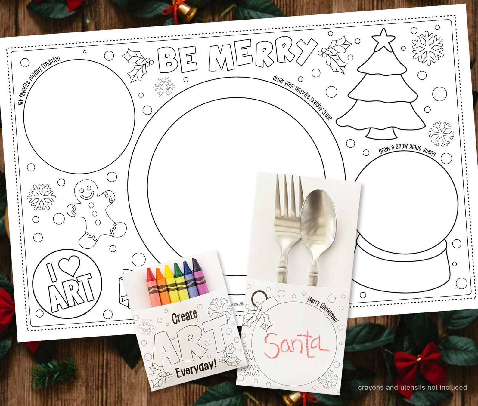 Christmas Printable Placemat Set and Activity Pages Bundle | Activity ...