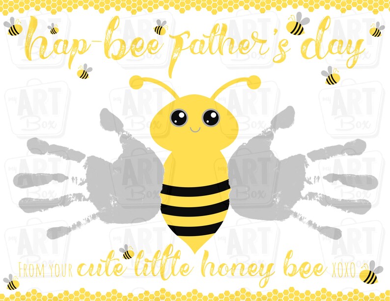 Fathers Day Handprint Art, Bee Handprint Father's Day Activity Craft ...