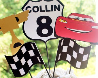 Pixar Cars Birthday Centerpiece//lightning McQueen//Movie Cars