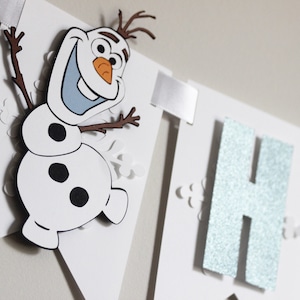 Frozen birthday banner//olaf snowman banner