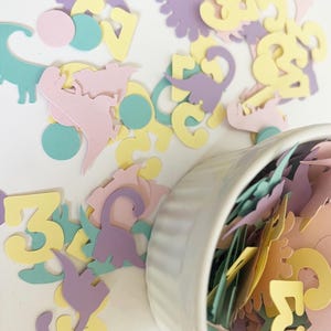 Confete de Dinossauro // Festa de Aniversário // Pastel // Idade Personalizada